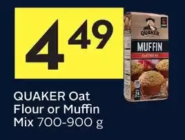 Foodland Quaker oat flour or muffin mix offer
