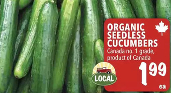 Farm Boy Organic seedless cucumbers offer
