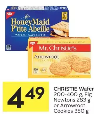 Foodland Christie wafers, fig newtons or arrowroot cookies offer