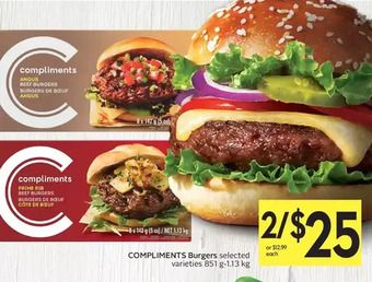 Foodland Compliments burgers offer