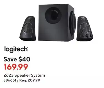 Staples Logitech z623 speaker system offer