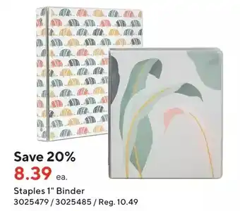 Staples Staples 1" binder offer