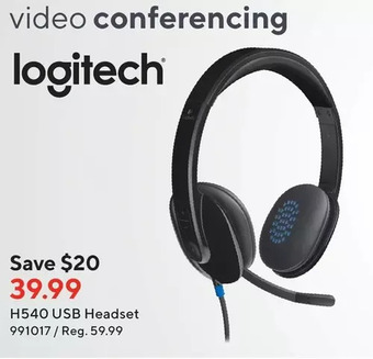 Staples Logitech h540 usb headset offer
