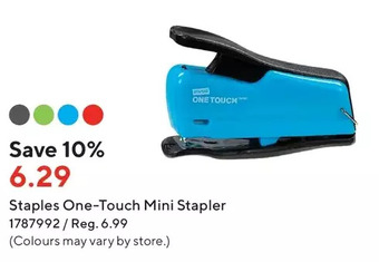 Staples Staples one-touch mini stapler offer