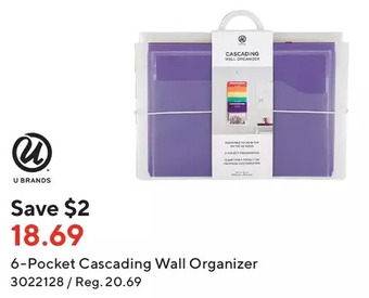 Staples U brands 6-pocket cascading wall organizer offer