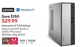 Staples Lenovo ideacentre 3 7.4 desktop offer
