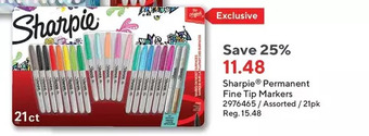 Staples Sharpie permanent fine tip markers offer