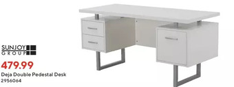 Staples Sunjoy group deja double pedestal desk offer