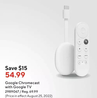 Staples Google chromecast with google tv offer