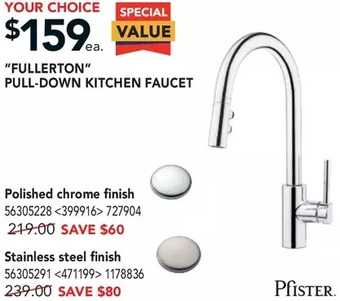 Lowe's Pfister "fullerton" pull-down kitchen faucet offer