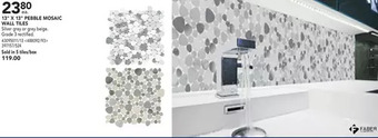 Lowe's 13" x 13" pebble mosaic wall tiles offer