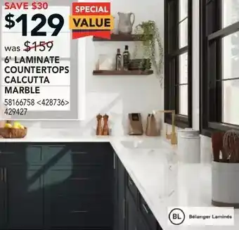 Lowe's 6' laminate countertops calcutta marble offer