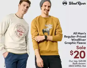 Mark's All men's regular-priced windriver graphic fleece offer