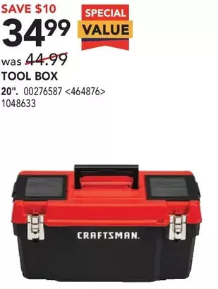 RONA Craftsman tool box offer