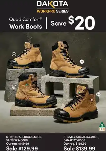 Mark's Dakota quad comfort work boots offer