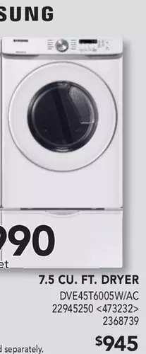 RONA 7.5 cu. ft. dryer offer