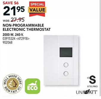 RONA Stelpro non-programmable electronic thermostat offer