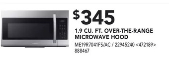 RONA 1.9 cu. ft. over-the-range microwave hood offer