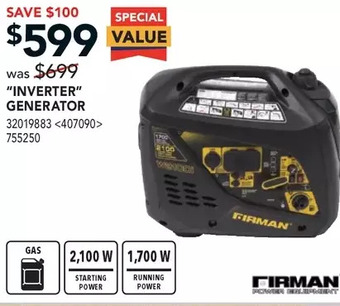 RONA Firman "inverter" generator offer