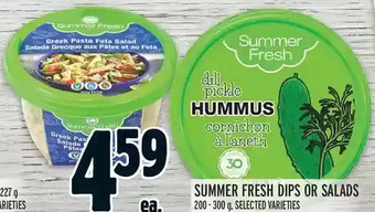 Metro Summer fresh dips or salads offer