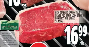 Metro New zealand springvale grass fed strip loin steak or boneless rib steak offer