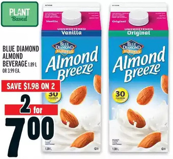 Metro Blue diamond almond beverage offer