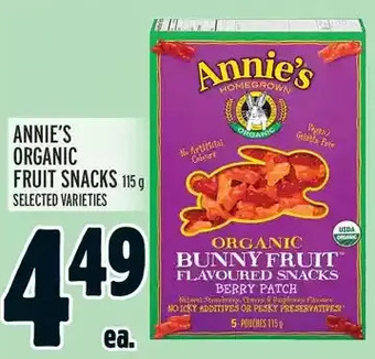 Metro Annie's organic fruit snacks offer