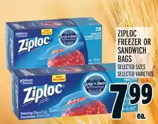Metro Ziploc freezer or sandwich bags offer