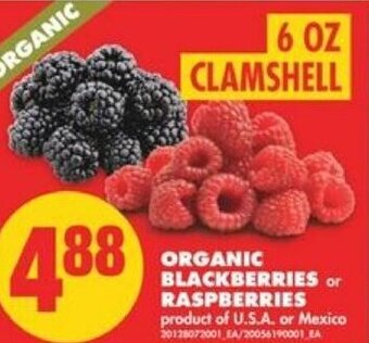 No Frills Organic Blackberries or Raspberries offer