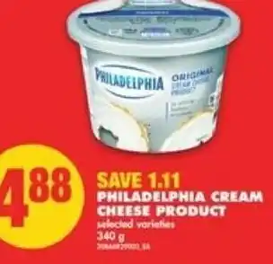 No Frills Philadelphia Cream Cheese Product 340g offer
