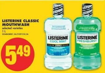 No Frills Listerine Classic Mouthwash 1L offer