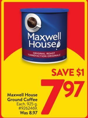 Walmart Maxwell house ground coffee offer