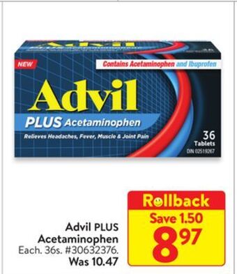 Walmart Advil plus acetaminophen offer