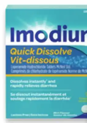 Walmart Imodium quick dissolve tablet 20s offer
