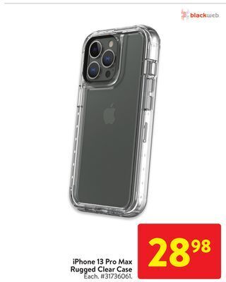 Walmart Iphone 13 pro max rugged clear case offer