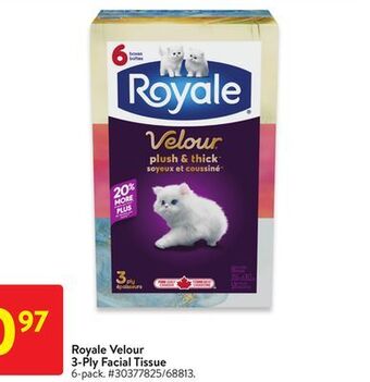Walmart Royale velour 3-ply facial tissue offer