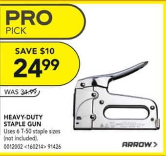 Lowe's Arrow heavy-duty staple gun offer