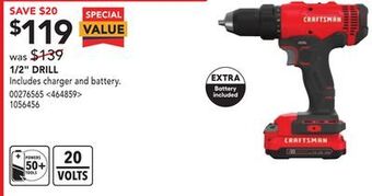 Lowe's Craftsman 1/2" drill offer