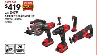 Lowe's Craftsman 6-piece tool combo kit offer