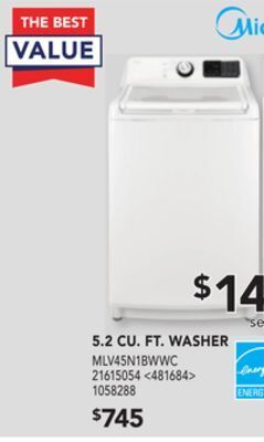 Lowe's Midea 5.2 cu. ft. washer offer