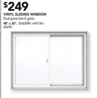 Lowe's Vinyl sliding window 48" x 36" offer