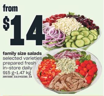 Independent Grocer Family size salads, 915 g-1.47 kg offer