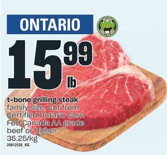 Independent Grocer T-bone grilling steak offer