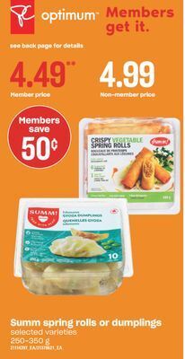 Independent Grocer Summ spring rolls or dumplings, 250-350 g offer