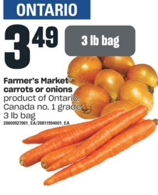 Independent Grocer Farmer's market™ carrots or onions, 3 lb bag offer