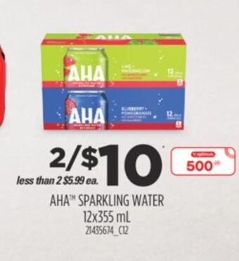 Independent Grocer Aha™ sparkling water, 12x355 ml offer