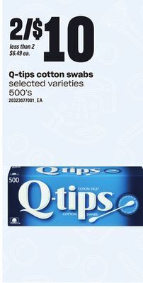 Loblaws Q-tips cotton swabs, 500's offer