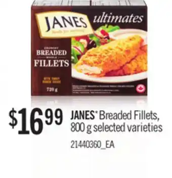 Loblaws Janes* breaded fillets, 800 g offer