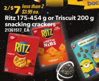 Loblaws Ritz, 175-454 g or triscuit, 200 g snacking crackers offer