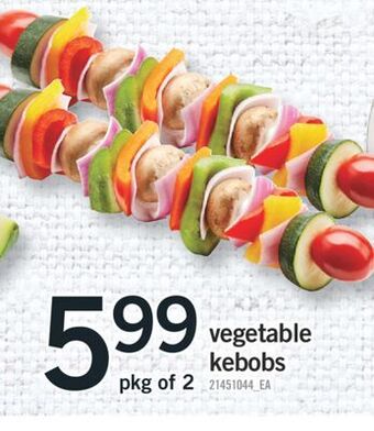 Fortinos Vegetable kebobs, pkg of 2 offer